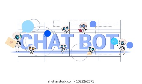 Chatbot Service Abstract Geometrical Background Modern Technology Of Technical Support Chatter Bot Concept Flat Vector Illustration