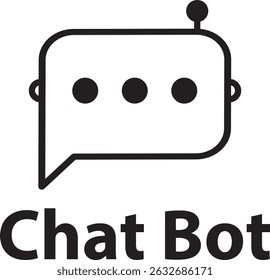 Chatbot-Design. Chatbot-Symbol. Roboterkopf in Sprechblase. Unterstützt das Bot-Logo des Dienstes.