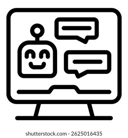 Chatbot software displaying friendly chat on a computer screen, representing ai customer service and automated communication