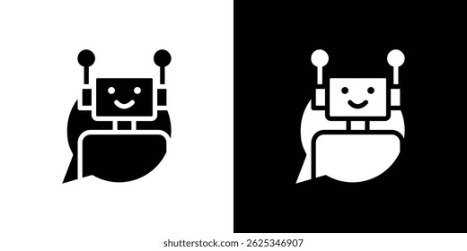 Vector de línea simple del icono de la burbuja del discurso del chatbot. Símbolo, logo.
