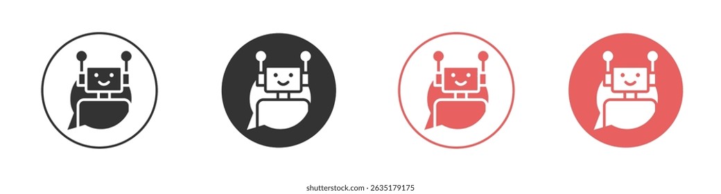 Chatbot speech bubble icon vector design template simple and clean style