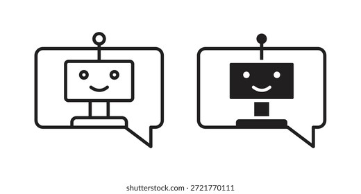 Icono de la burbuja del discurso de Chatbot para su diseño del Sitio web, logotipo, App, interfaz de usuario. EPS10