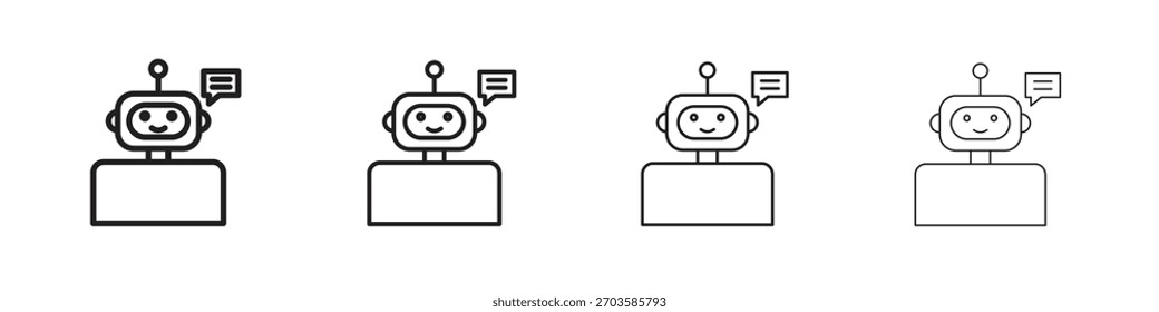 Elementos del Vector del símbolo de la burbuja del discurso del chatbot para el Web infográfico