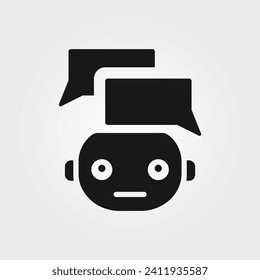 Chatbot support agent icon - Simple Vector Illustration
