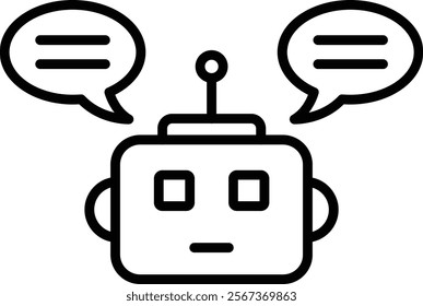 Chatbot vector icon. Can be used for printing, mobile and web applications.