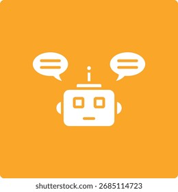 Ícone de vetor do Chatbot. Pode ser usado para impressão, aplicativos móveis e da Web.