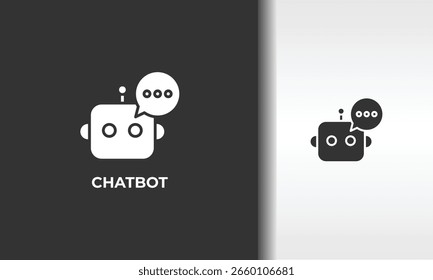 Chatbot-Vektorgrafik, Symbol oder Logo-Zeichen, einzelne Symbolgrafik
