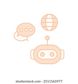 Chatbot-Vektorsymbol bereit, Vektorgrafik zu verwenden