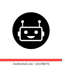 Chatbot vector icon, robot symbol. Simple, flat design for web or mobile app