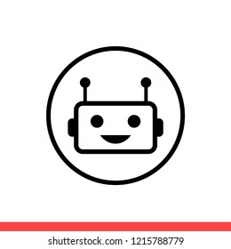Chatbot vector icon, robot symbol. Simple, flat design for web or mobile app