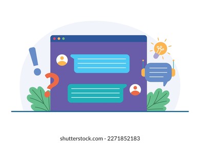 Chatbot vector illustration. Virtual customer support vector illustration.