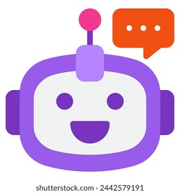 Chatbot virtual assistance icon illustration