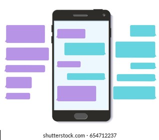 Chatbot Whatsapp Chat Bot Text Message Bubble Template Snapchat 3D Flat Vector Mobile Interface Snapstick Illustration