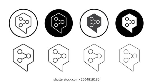 Chate share icon Thin outline art symbol