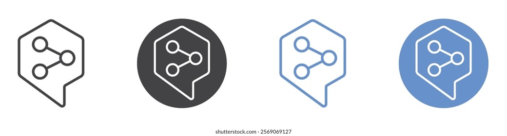 Chate share icon vector symbol outline sign