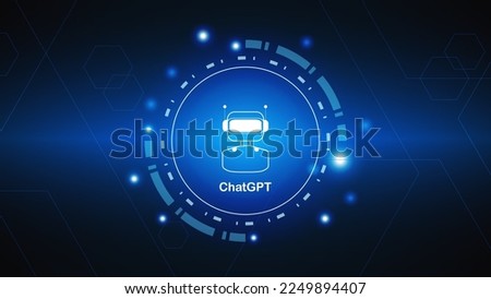 chatGPT Ai artificial intelligence technology hitech concept. chat GPT with smart bot, open Ai, line, lights, technology Abstract, vector. design for chat, web banner, background, transformation.