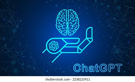 ChatGPT, artificial intelligence chatbot. Chat GPT conversation method illustrations.Chatbot illustration for banner, poster, website, landing page, ads, flyer template.