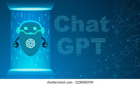 ChatGPT, artificial intelligence chatbot. Chat GPT conversation method illustrations.Chatbot illustration for banner, poster, website, landing page, ads, flyer template.