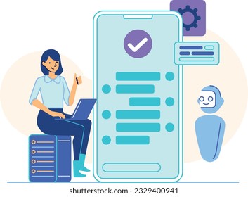 ChatGPT Chatbot - Artificial Intelligence Illustration infographic set concept