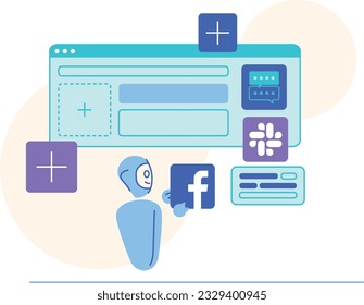 ChatGPT Chatbot - Artificial Intelligence Illustration infographic set concept