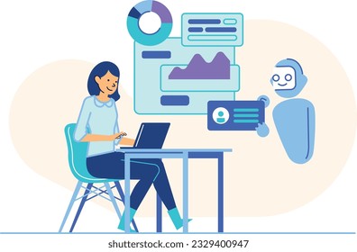 ChatGPT Chatbot - Artificial Intelligence Illustration infographic set concept