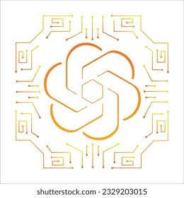 Chatgpt modern editable icon eps10 vector isolated over white background.Chatgpt AI design with tracelines denoting the technology growth.Design element of chatgpt icon.