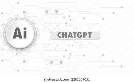 ChatGPT OpenAi and line technology network background. Smart AI or Artificial Intelligence vector illustration using Chatbot.Digital technology and Abstract background concept.