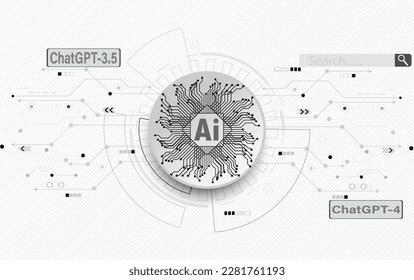 ChatGPT OpenAi and line technology network background. Smart AI or Artificial Intelligence vector illustration using Chatbot.Digital technology and Abstract background concept.