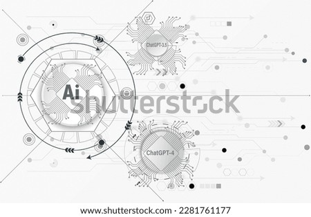 ChatGPT OpenAi and line technology network background. Smart AI or Artificial Intelligence vector illustration using Chatbot.Digital technology and Abstract background concept.