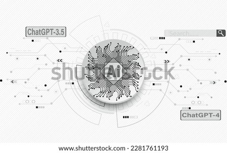 ChatGPT OpenAi and line technology network background. Smart AI or Artificial Intelligence vector illustration using Chatbot.Digital technology and Abstract background concept. 商業照片 © 