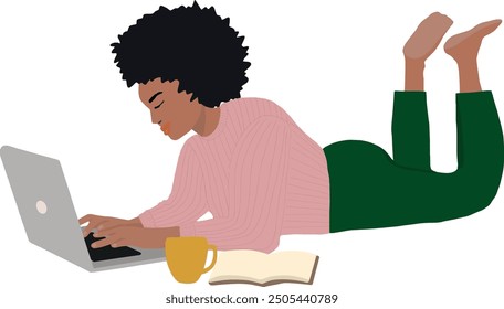 ChatGPT

Woman  working laptop smiling afro hair vector