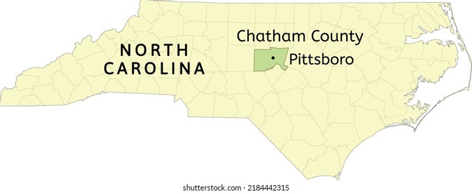 Chatham County And Town Of Pittsboro Location On North Carolina State Map