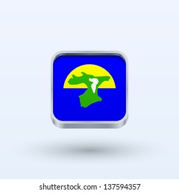 Chatham Islands flag icon square form on gray background. Vector illustration.
