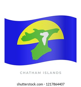 Chatham Islands waving flag vector icon. National symbol of Chatham Islands. Vector illustration isolated on white.