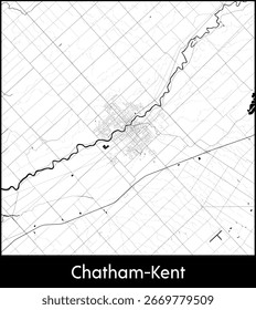 Stadtplan von Chatham Kent, Kanada - Topographisches Vektorkartenposter