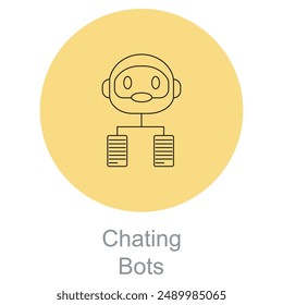  Chating Bots Icon, Automated Chatbot Interaction Icon, Virtual Assistant Messaging Symbol, AI-Powered Chat Bot Icon