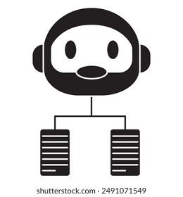 Chating Bots Icon, Automated Chatbot Interaction Icon, Virtual Assistant Messaging Symbol, AI-Powered Chat Bot Icon