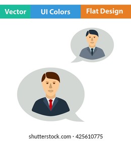 Chating businessmen icon. Vector illustration.