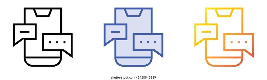 chating icon. Linear, Blue Fill and Gradient Style Design Isolated On White Background