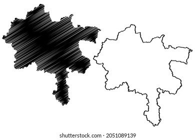 Chatra district (Jharkhand State, Republic of India, North Chotanagpur division) map vector illustration, scribble sketch Chatra map