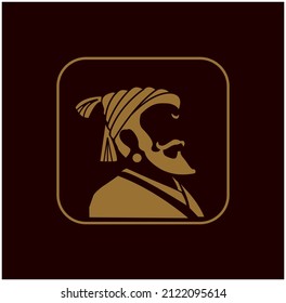 Chatrapati Shivaji Maharaj face icon. Shiviji icon vector.