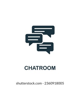 Chatroom icon. Monochrome simple sign from freelance collection. Chatroom icon for logo, templates, web design and infographics.