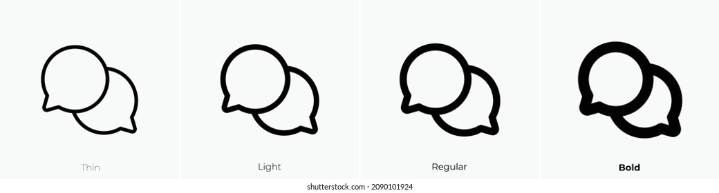 chats circle icon. Thin, Light Regular And Bold style design isolated on white background