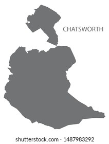 Chatsworth grey ward map of Derbyshire Dales district in East Midlands England UK