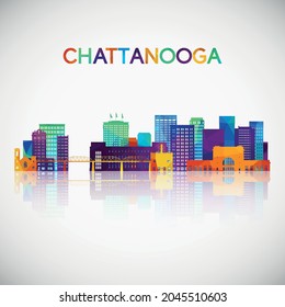 Chattanooga skyline silhouette in colorful geometric style. Symbol for your design. Vector illustration.