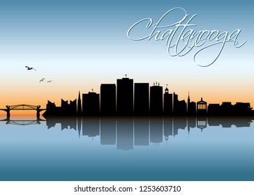 Chattanooga skyline - Tennessee, United States of America, USA - vector illustration