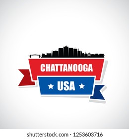 Chattanooga skyline - Tennessee, United States of America, USA - vector illustration