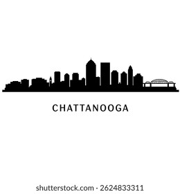 Chattanooga Skyline with Tennessee, USA, and Cityscape.