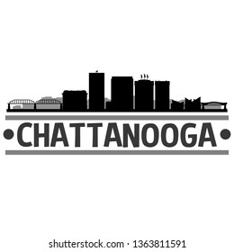 Chattanooga Tennessee Skyline Silhouette City Design Stock Vector Royalty Free