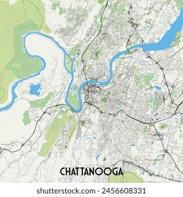 Chattanooga Tennessee USA map poster art